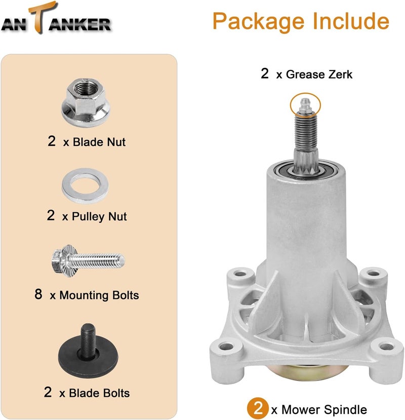 Antanker 187292 187281 587819701 532187281 587253301 Spindle Assembly Fit for yth22v46 Spindle for Husqvarna AYP Crafts Man 42" 46" 48" 54" Lawn Mower Deck(2 Pack) - Image 3